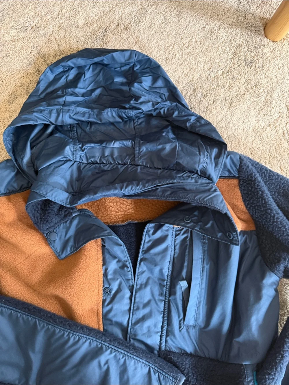 The North Face Kids Navy and Rust Fleece Jacket